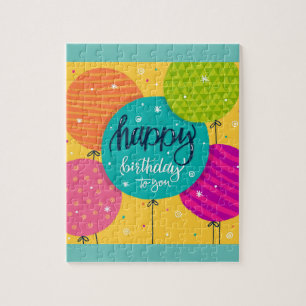 Fijne verjaardag voor jou legpuzzel