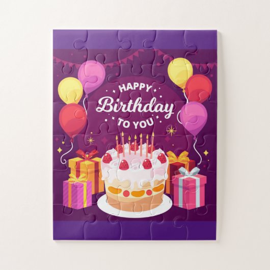 Fijne verjaardag voor jou legpuzzel (Verticaal)