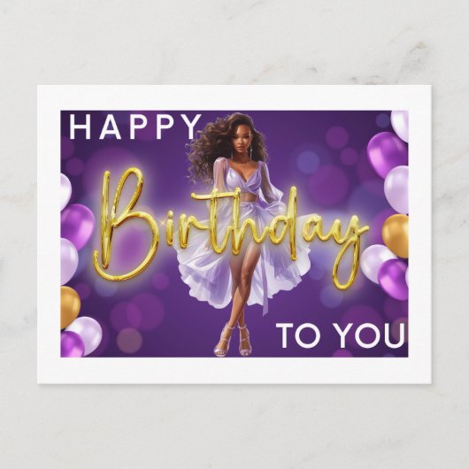 Fijne verjaardag voor jou Melanin Sista Black Quee Feestdagenkaart (Voorkant)