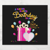 Fijne verjaardag voor jou Mousserende Wijn Label Sparkling Wijnetiket (Enkel label)