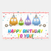 Fijne verjaardag voor jou, Owls, Rechthoekige Sticker (Voorkant)