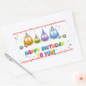 Fijne verjaardag voor jou, Owls, Rechthoekige Sticker (Envelop)