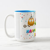 Fijne verjaardag voor jou, Owls, Tweekleurige Koffiemok (Links)