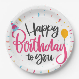 Fijne verjaardag voor jou papieren bordje