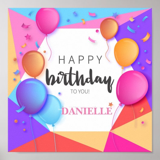 Fijne verjaardag voor jou poster (Voorkant)