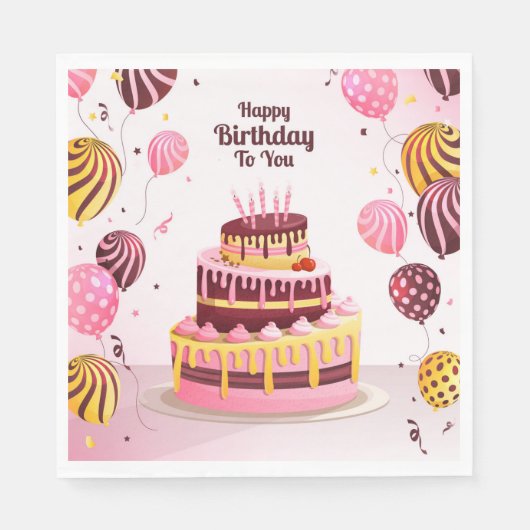 Fijne verjaardag voor jou servet (Voorkant)