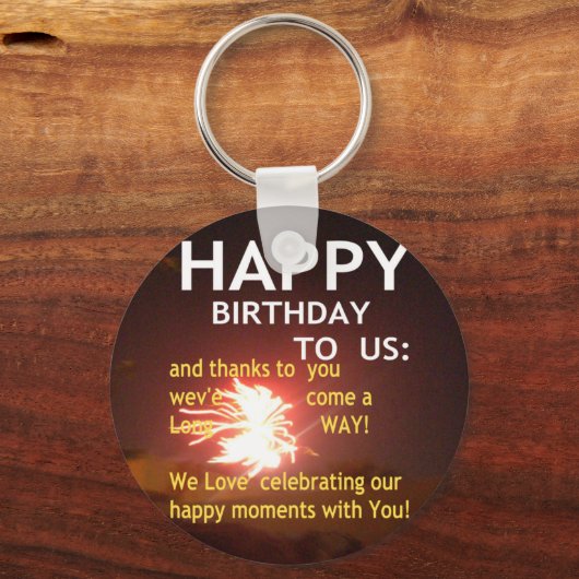 Fijne verjaardag voor jou sleutelhanger (Voorkant)