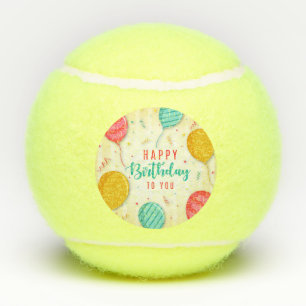 Fijne verjaardag voor jou tennisballen