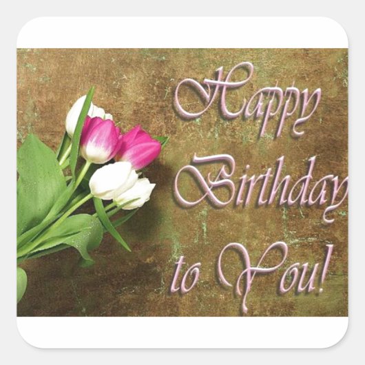 Fijne verjaardag voor jou vierkante sticker (Voorkant)