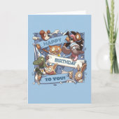 Fijne verjaardag voor jullie dierenfans Sky Blue & Kaart (Voorkant)