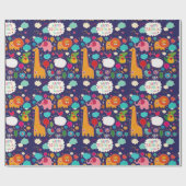 Fijne verjaardag voor jullie kalveren cadeaupapier (Vlak)