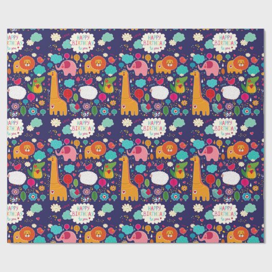 Fijne verjaardag voor jullie kalveren cadeaupapier (Vlak)