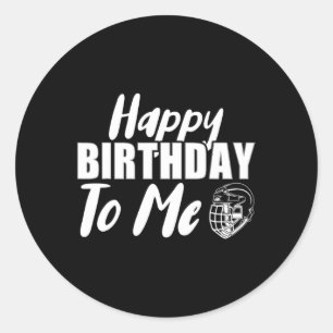 Fijne verjaardag voor me Hockey Ice Hockey Player Ronde Sticker