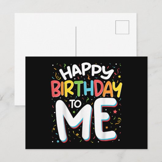 Fijne verjaardag voor mij, grappig verjaardagsfees feestdagenkaart (Voorkant / Achterkant)