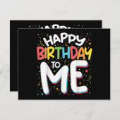 Fijne verjaardag voor mij, grappig verjaardagsfees informatiekaartje (Voorkant / Achterkant)