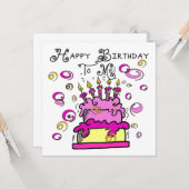 Fijne verjaardag voor mij kaart (Voorkant / Achterkant in situ)