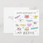 Fijne verjaardag voor mijn beste vriendin feestdagenkaart (Voorkant / Achterkant)