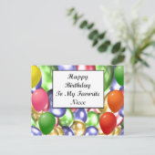 Fijne verjaardag voor mijn favoriete nichtje briefkaart (Staand voorkant)