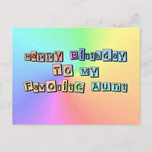 Fijne verjaardag voor mijn favoriete tante briefkaart