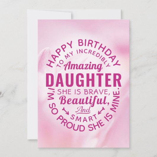 Fijne verjaardag voor mijn geweldige dochter kaart (Voorkant)