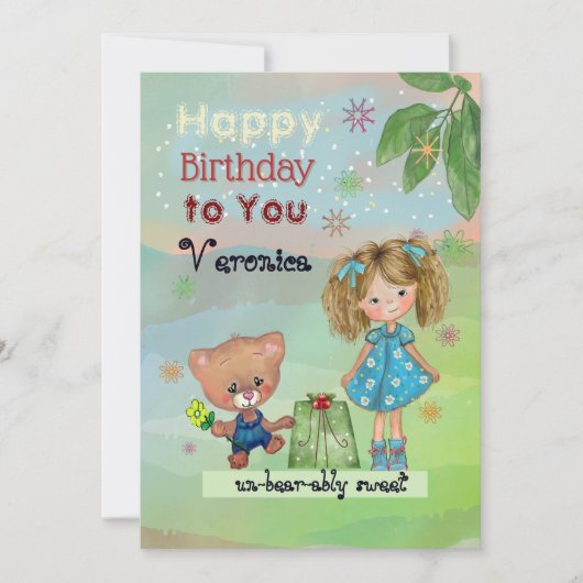 Fijne verjaardag voor mijn lieve meid feestdagenkaart (Voorkant)