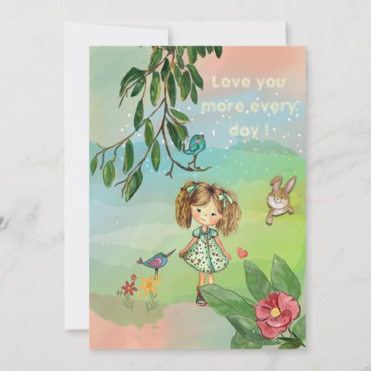 Fijne verjaardag voor mijn lieve meid feestdagenkaart (Achterkant)