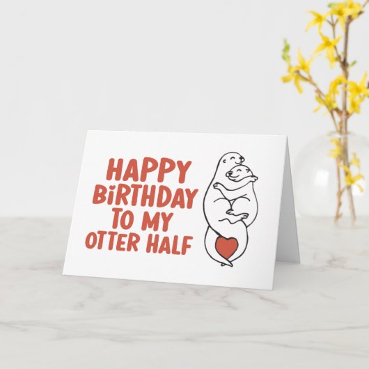 Fijne verjaardag voor mijn otter halve grappige ve kaart (Gele Bloem)
