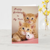 FIJNE VERJAARDAG VOOR MIJN TWEELING ****** KAART (Gele Bloem)