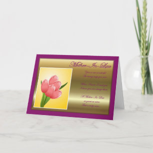 Fijne verjaardag voor moeder in de wet met bloemen kaart