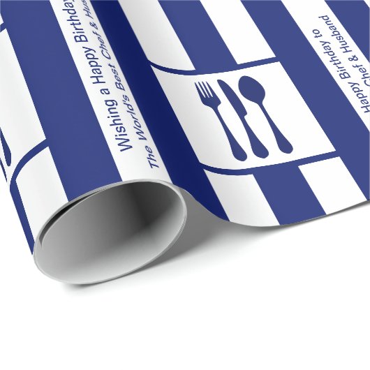 Fijne verjaardag voor 's werelds beste Chef en man Cadeaupapier (Rol Hoek)