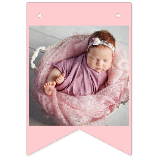 Fijne verjaardag voor u Elke Leeftijd Roze foto Vlaggetjes (Tweede vlag)