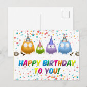 Fijne verjaardag voor u van Hoot Owls Briefkaart (Voorkant / Achterkant)