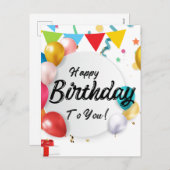 Fijne verjaardag voor u "Vier in stijl: Feestdagenkaart (Voorkant / Achterkant)