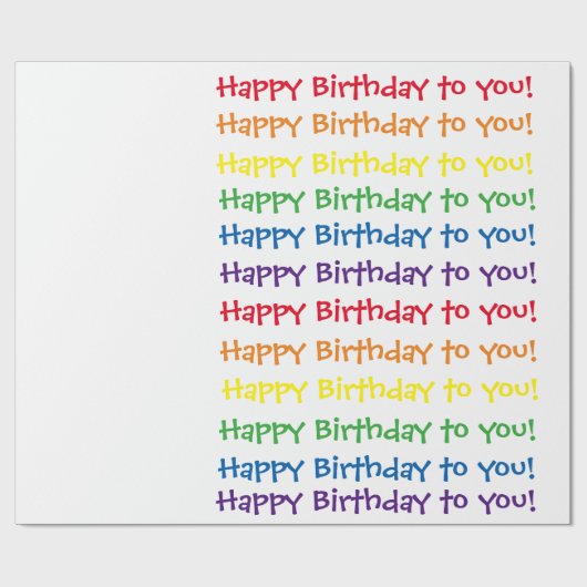 Fijne verjaardag voor uw omslagpapier - Regenboog Cadeaupapier (Vlak)