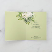 Fijne verjaardag Waterverf mooie bloemen Kaart (Binnen)