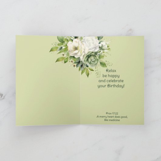 Fijne verjaardag Waterverf mooie bloemen Kaart (Binnen)