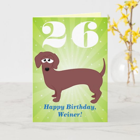 Fijne verjaardag Weiner Kaart (Gele Bloem)