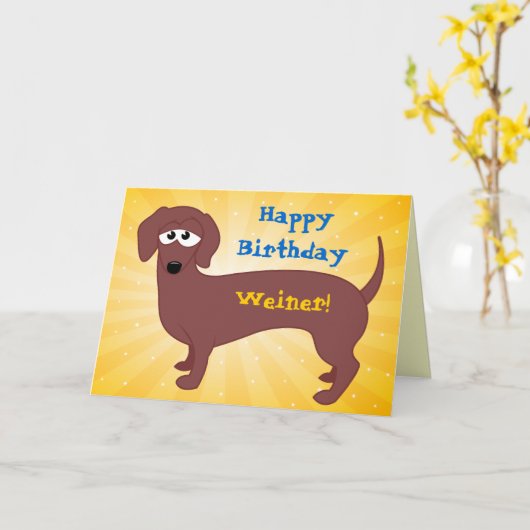 Fijne verjaardag Weiner Kaart (Gele Bloem)