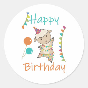 Fijne verjaardag wil jullie graag luike dieren ronde sticker