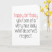 Fijne verjaardag, zoon van een... Grappige verjaar Kaart (Gele Bloem)