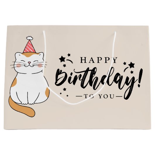 Fijne verjaardagscadeau groot cadeauzakje (Voorkant)