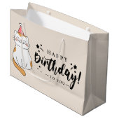 Fijne verjaardagscadeau groot cadeauzakje (Voorkant Gekanteld)