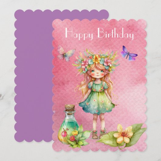 Fijne verjaardagsfeeks kaart (Voorkant / Achterkant)