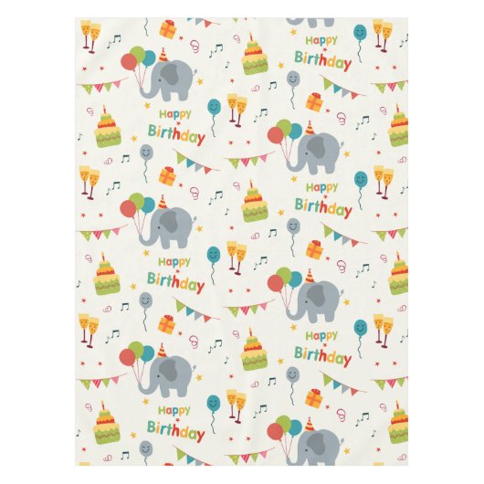 Fijne verjaardagsfeestdruk tafelkleed (Voorkant)