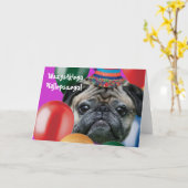 Fijne verjaardagshond wenskaart kaart (Gele Bloem)