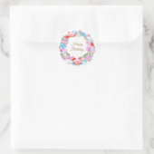 Fijne verjaardagskaartjes en snoepjes ronde sticker (Tas)