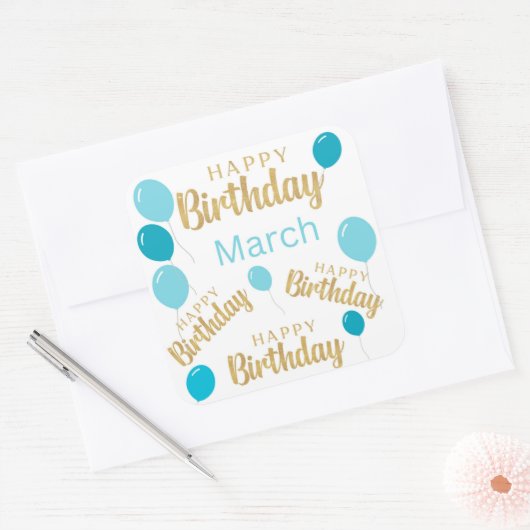 Fijne verjaardagsmars Sticker (Envelop)