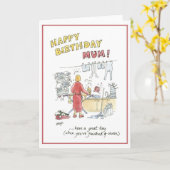 Fijne verjaardagsmoeder kaart (Gele Bloem)