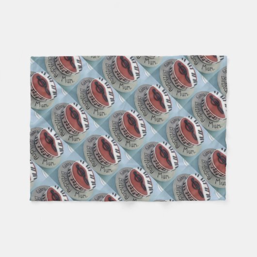 Fijne verjaardagstaart fleece deken (Voorkant (Horizontaal))