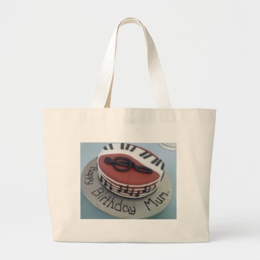 Fijne verjaardagstaart grote tote bag (Voorkant)